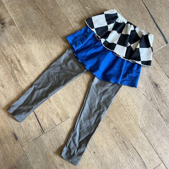 Wolf And Rita Ruffle Leggings Checkered Pants - Picture 1 of 8